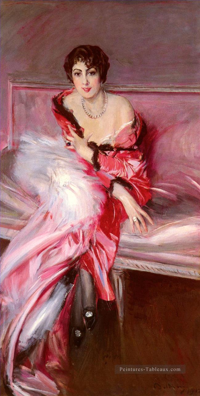 Portrait de Madame Juillard dans le genre Rouge Giovanni Boldini Peintures à l'huile
